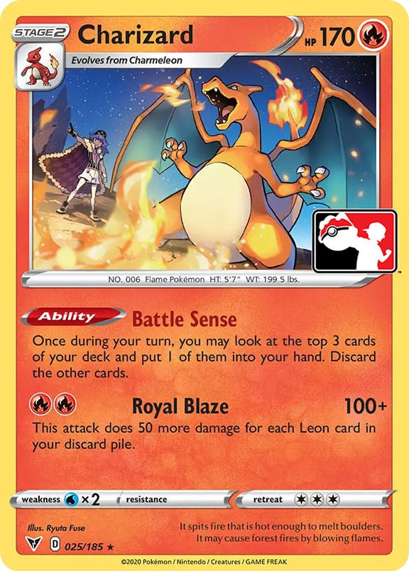 Charizard (025/185) [Prize Pack Series One] | Cracking-Singles