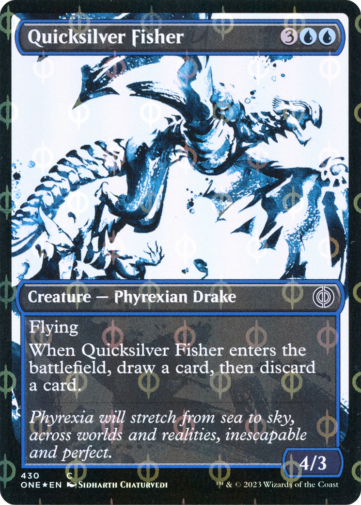 Quicksilver Fisher (Showcase Ichor Step-and-Compleat Foil) [Phyrexia: All Will Be One] | Cracking-Singles