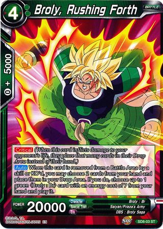 Broly, Rushing Forth (Starter Deck - Rising Broly) [SD8-03] | Cracking-Singles