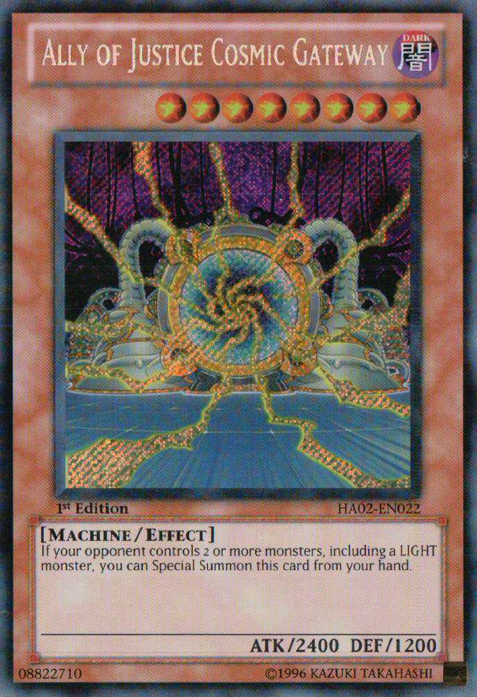 Ally of Justice Cosmic Gateway [HA02-EN022] Secret Rare | Cracking-Singles