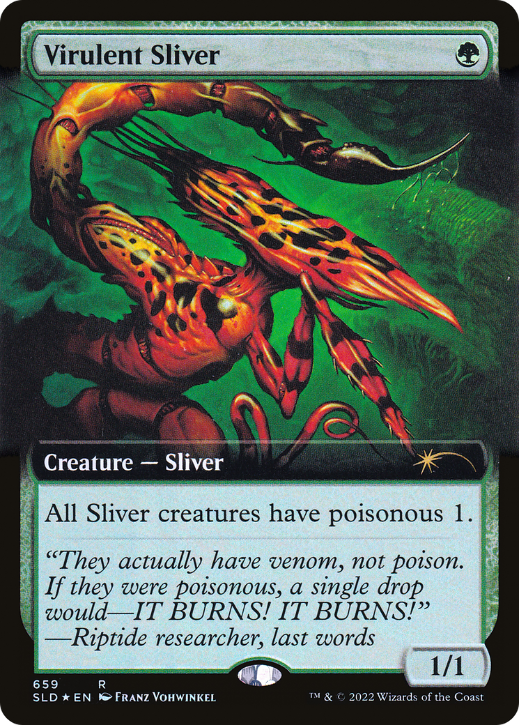 Virulent Sliver (Extended Art) (Step-and-Compleat Foil) [Secret Lair Drop Promos] | Cracking-Singles