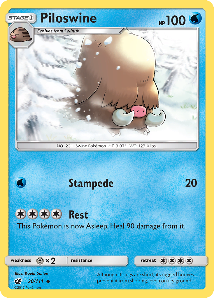 Piloswine (20/111) [Sun & Moon: Crimson Invasion] | Cracking-Singles