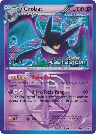 Crobat Team Plasma (BW51) (Staff Prerelease Promo) [Black & White: Black Star Promos] | Cracking-Singles