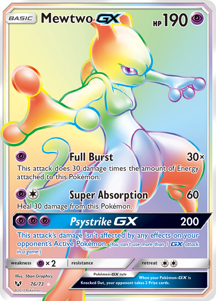 Mewtwo GX (76/73) [Sun & Moon: Shining Legends] | Cracking-Singles