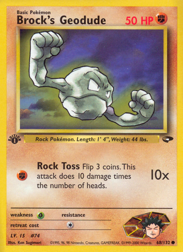 Brock's Geodude (68/132) [Gym Challenge 1st Edition] | Cracking-Singles