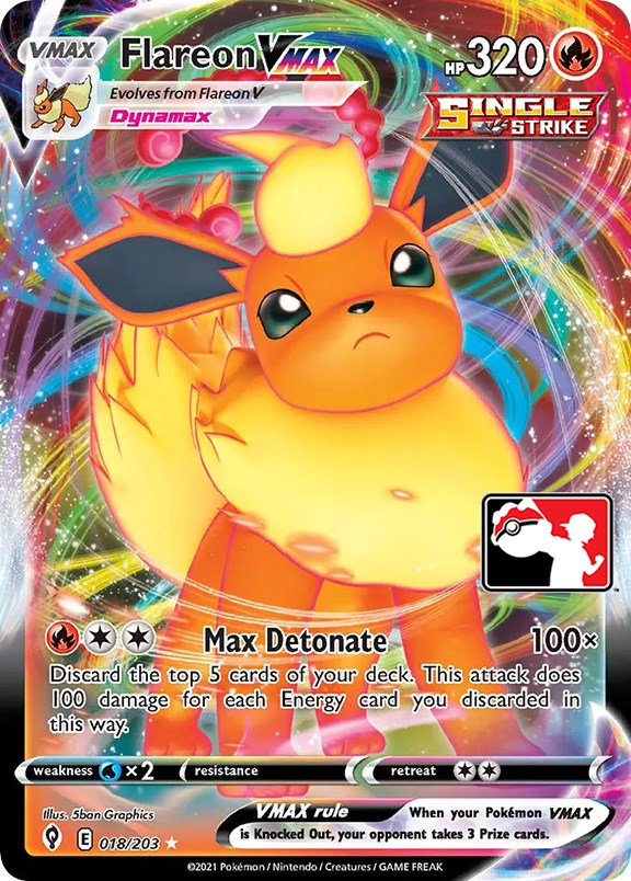 Flareon VMAX (018/203) [Prize Pack Series One] | Cracking-Singles