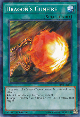 Dragon's Gunfire [BP03-EN141] Shatterfoil Rare | Cracking-Singles