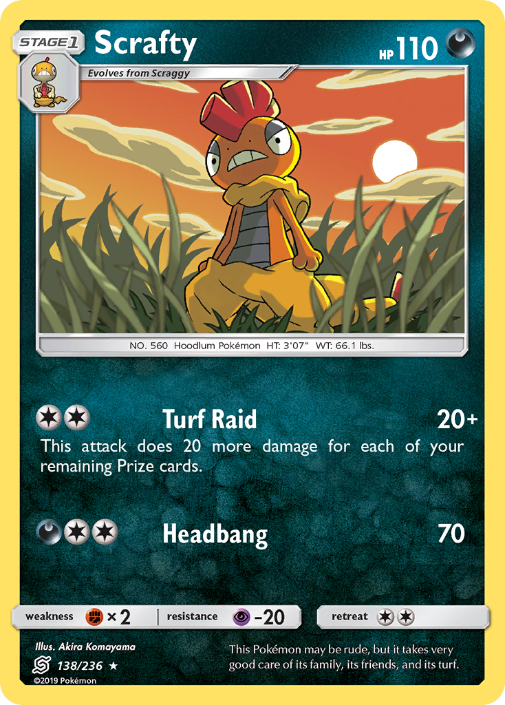 Scrafty (138/236) [Sun & Moon: Unified Minds] | Cracking-Singles