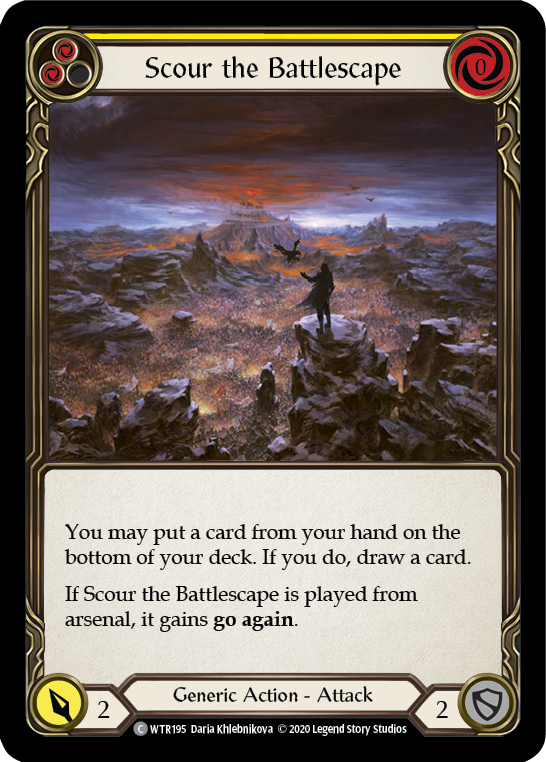 Scour the Battlescape (Yellow) [U-WTR195] (Welcome to Rathe Unlimited)  Unlimited Rainbow Foil | Cracking-Singles