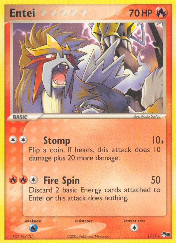 Entei (1/17) [POP Series 2] | Cracking-Singles