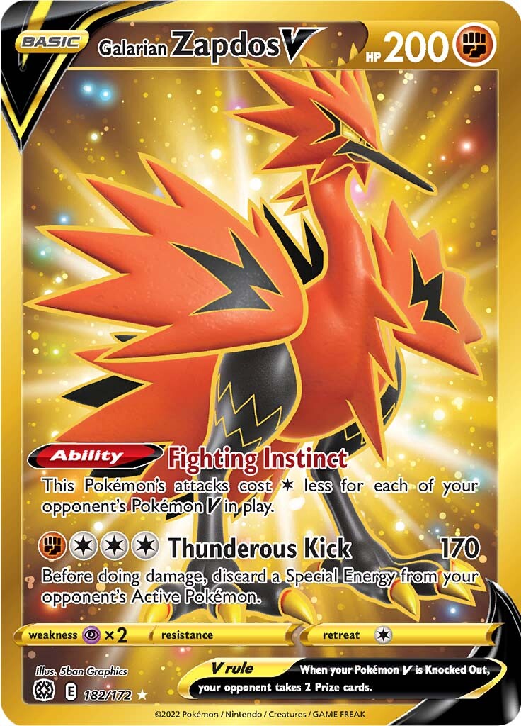 Galarian Zapdos V (182/172) [Sword & Shield: Brilliant Stars] | Cracking-Singles