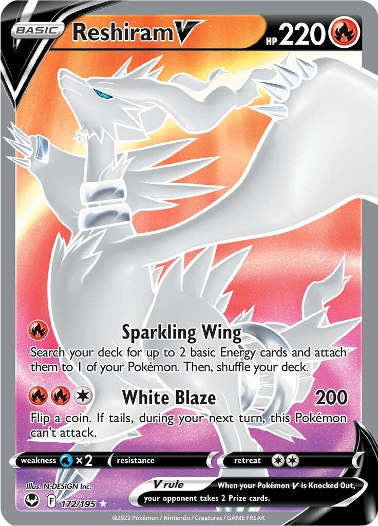 Reshiram V (172/195) [Sword & Shield: Silver Tempest] | Cracking-Singles