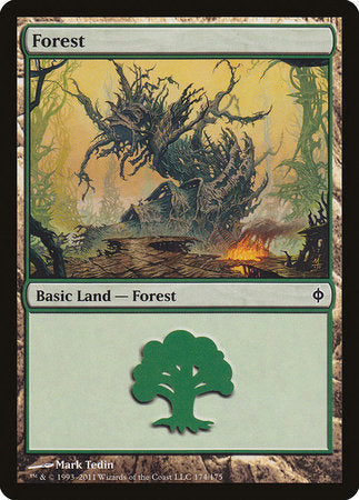 Forest (174) [New Phyrexia] | Cracking-Singles