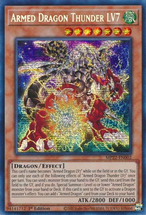 Armed Dragon Thunder LV7 [MP22-EN002] Prismatic Secret Rare | Cracking-Singles