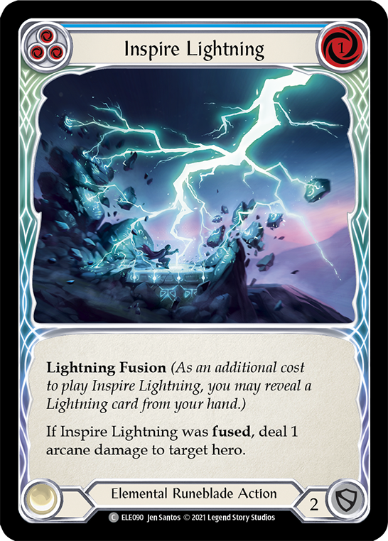 Inspire Lightning (Blue) [ELE090] (Tales of Aria)  1st Edition Rainbow Foil | Cracking-Singles