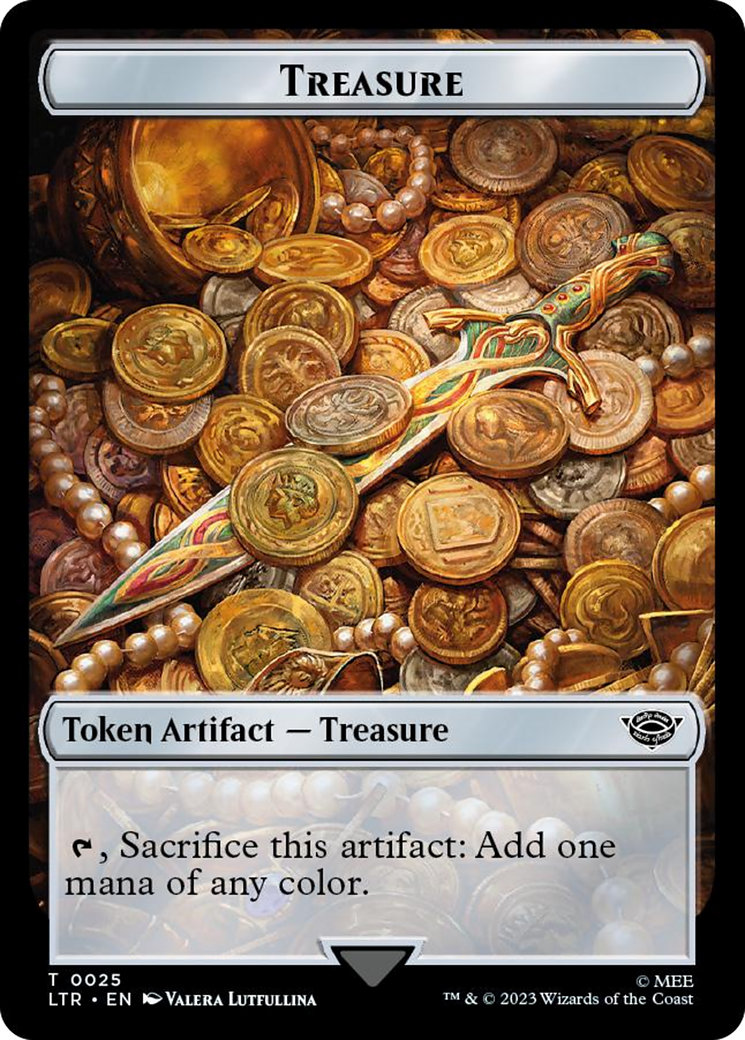 Treasure // Food (0024) Double-Sided Token (Surge Foil) [The Lord of the Rings: Tales of Middle-Earth Tokens] | Cracking-Singles