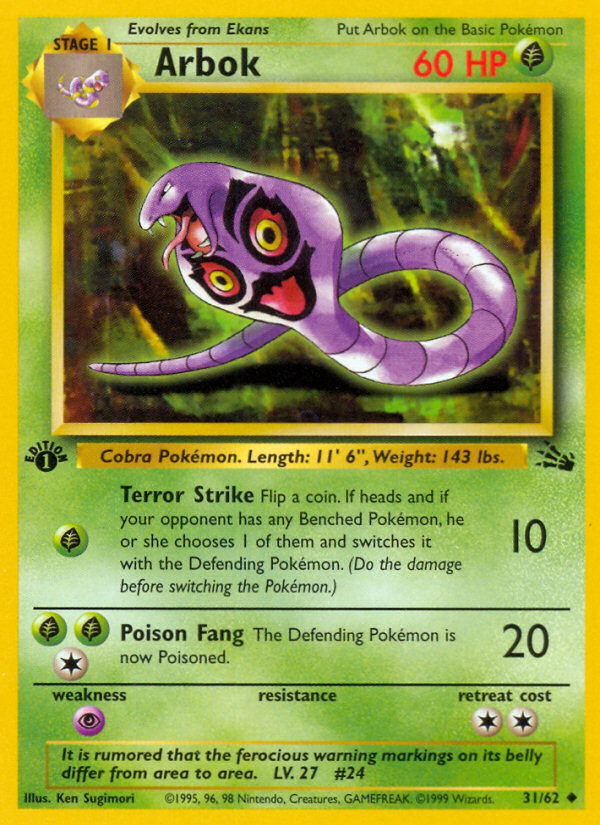 Arbok (31/62) [Fossil 1st Edition] | Cracking-Singles