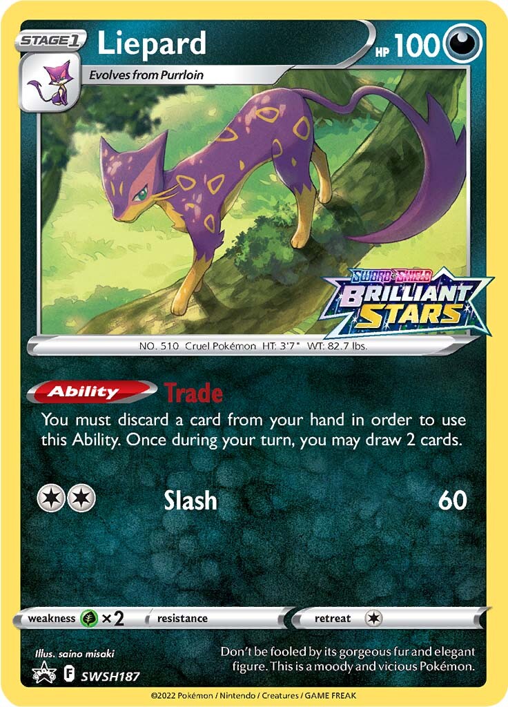 Liepard (SWSH187) (Prerelease Promo) [Sword & Shield: Black Star Promos] | Cracking-Singles