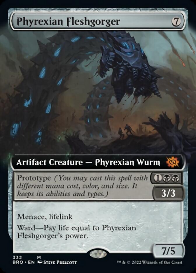 Phyrexian Fleshgorger (Extended Art) [The Brothers' War] | Cracking-Singles