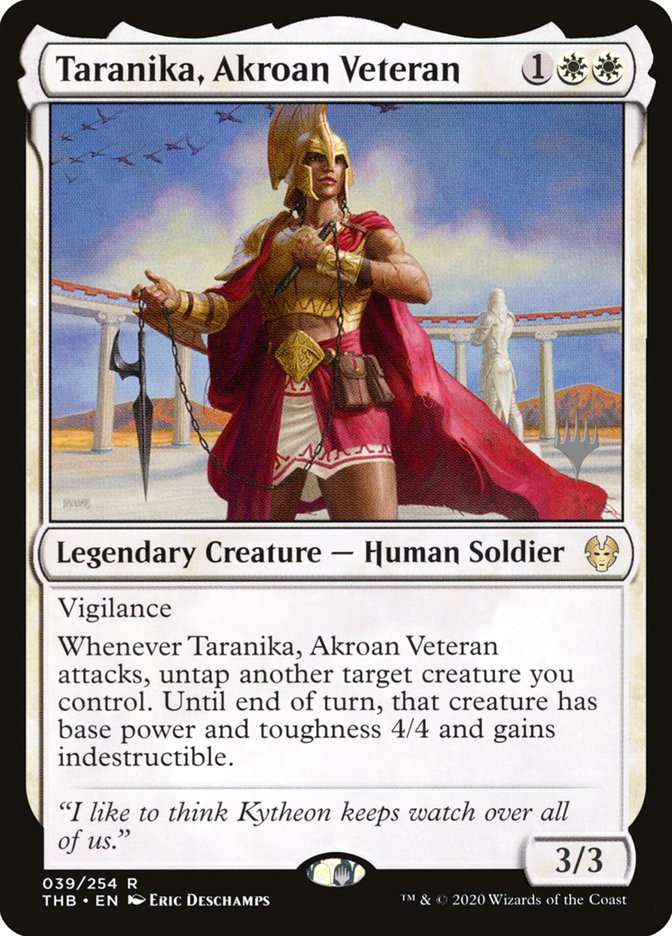 Taranika, Akroan Veteran (Promo Pack) [Theros Beyond Death Promos] | Cracking-Singles