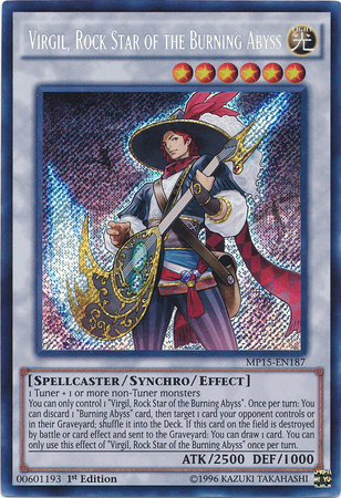 Virgil, Rock Star of the Burning Abyss [MP15-EN187] Secret Rare | Cracking-Singles