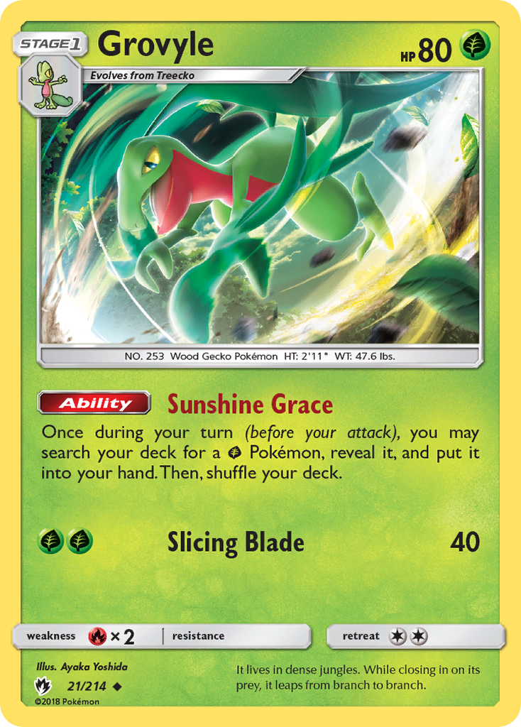 Grovyle (21/214) [Sun & Moon: Lost Thunder] | Cracking-Singles