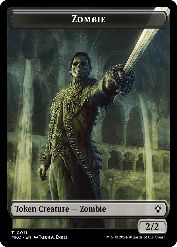 Vizier of Many Faces // Zombie Double-Sided Token [Murders at Karlov Manor Commander Tokens] | Cracking-Singles