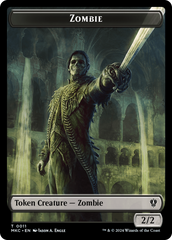 Salamander Warrior // Zombie Double-Sided Token [Murders at Karlov Manor Commander Tokens] | Cracking-Singles