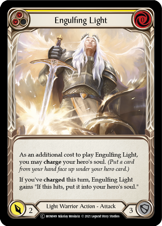 Engulfing Light (Yellow) (Rainbow Foil) [U-MON049-RF] Unlimited Rainbow Foil | Cracking-Singles