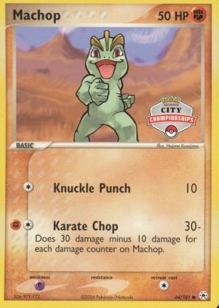 Machop (64/101) (City Championship Promo) [EX: Hidden Legends] | Cracking-Singles