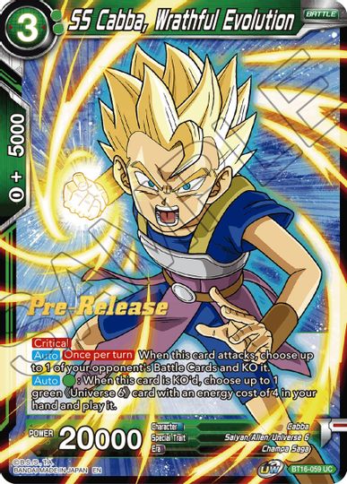 SS Cabba, Wrathful Evolution (BT16-059) [Realm of the Gods Prerelease Promos] | Cracking-Singles