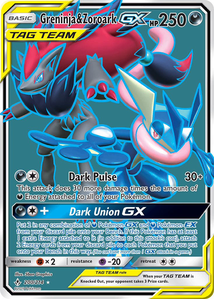 Greninja & Zoroark GX (200/214) [Sun & Moon: Unbroken Bonds] | Cracking-Singles