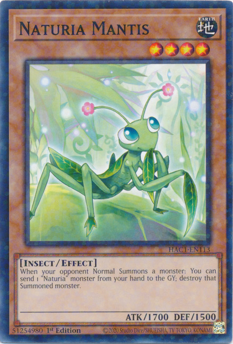 Naturia Mantis (Duel Terminal) [HAC1-EN113] Common | Cracking-Singles