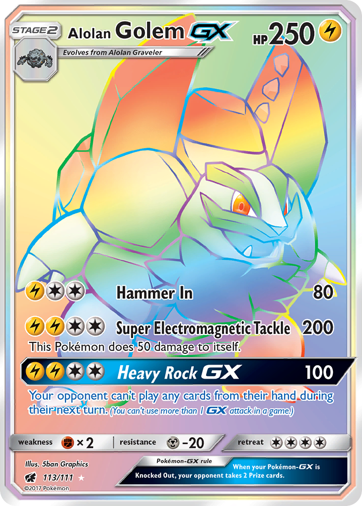 Alolan Golem GX (113/111) [Sun & Moon: Crimson Invasion] | Cracking-Singles