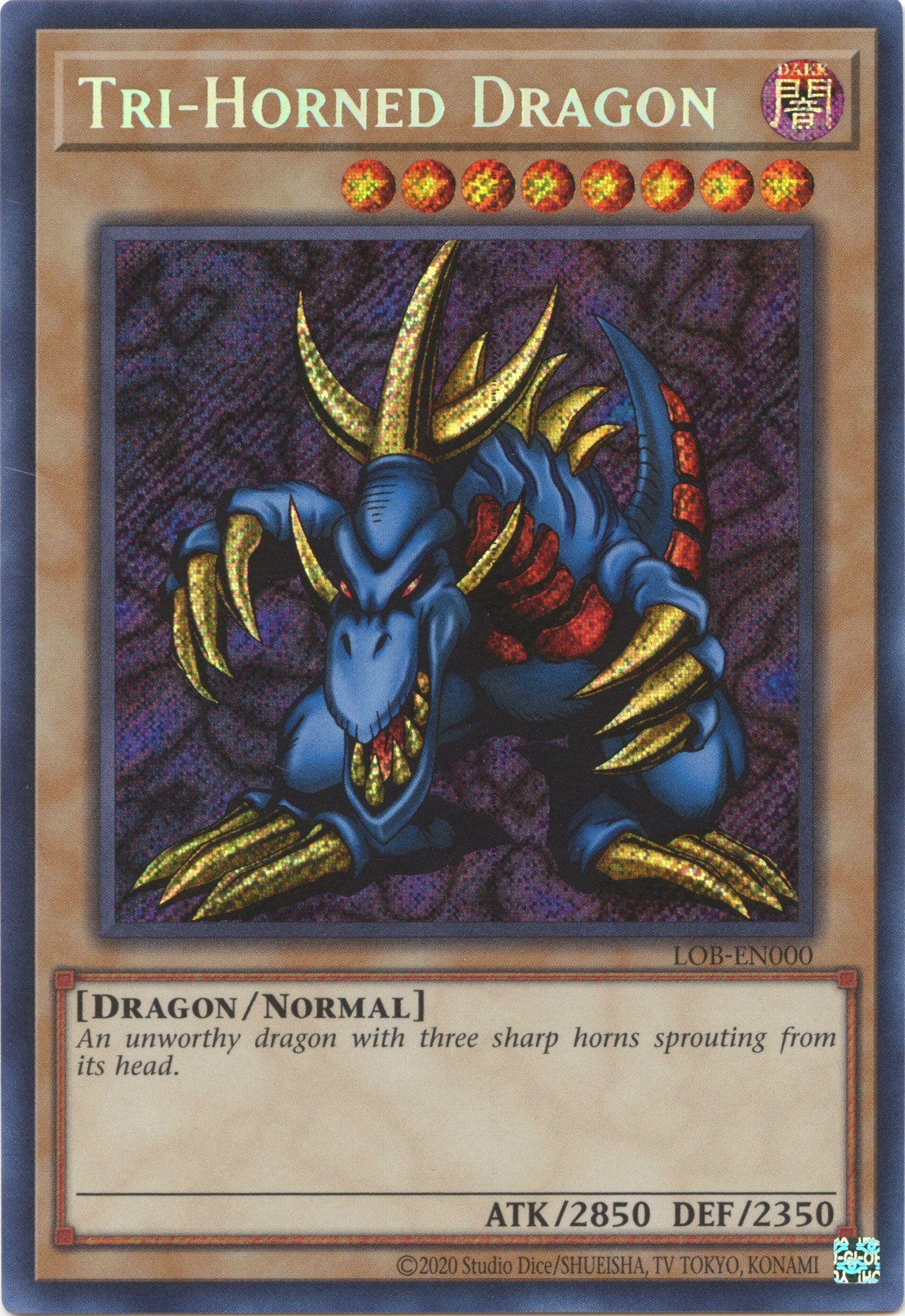 Tri-Horned Dragon (25th Anniversary) [LOB-EN000] Secret Rare | Cracking-Singles