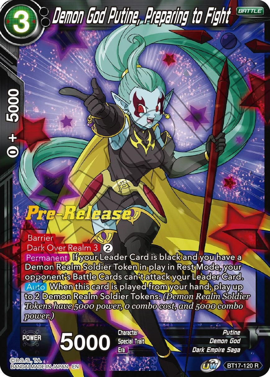 Demon God Putine, Preparing to Fight (BT17-120) [Ultimate Squad Prerelease Promos] | Cracking-Singles