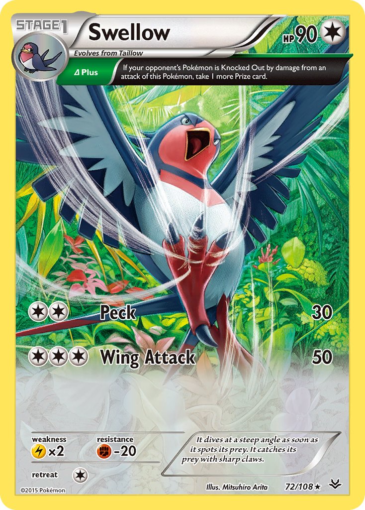 Swellow (72/108) (Theme Deck Exclusive) [XY: Roaring Skies] | Cracking-Singles