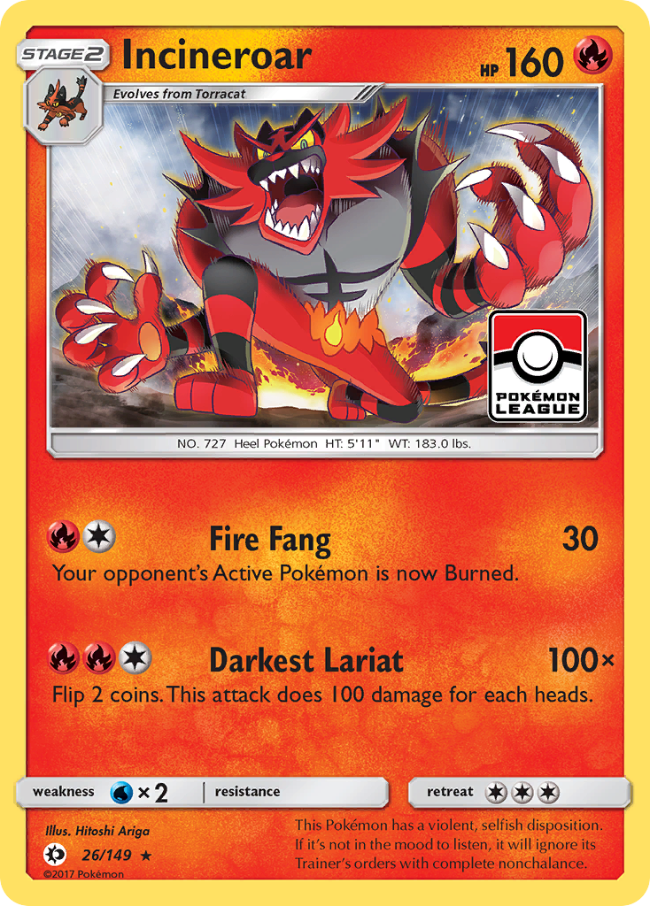 Incineroar (26/149) [Sun & Moon: Base Set] | Cracking-Singles