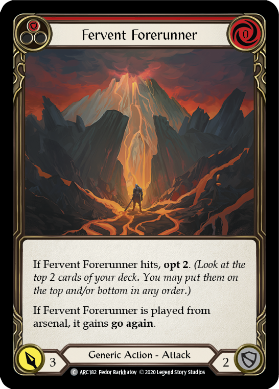 Fervent Forerunner (Red) [ARC182] Unlimited Edition Rainbow Foil | Cracking-Singles