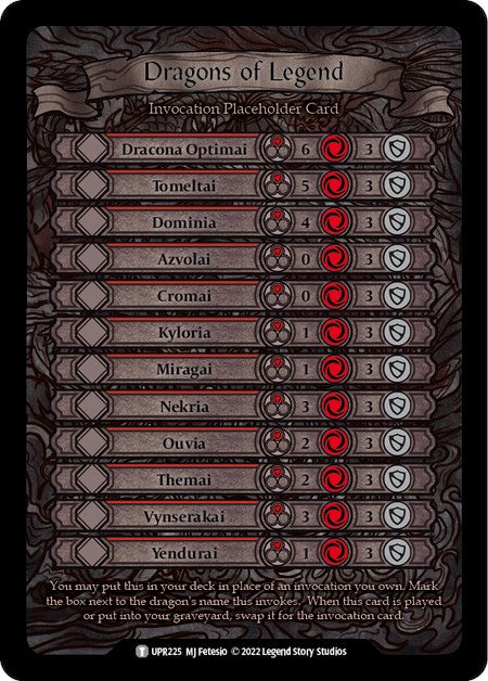 Dragons of Legend Invocation Placeholder Card [UPR225] (Uprising) | Cracking-Singles