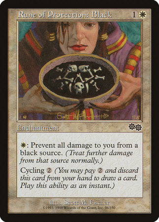 Rune of Protection: Black [Urza's Saga] | Cracking-Singles