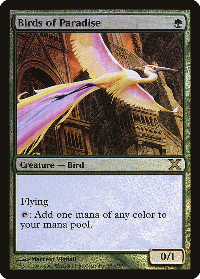 Birds of Paradise (Premium Foil) [Tenth Edition] | Cracking-Singles