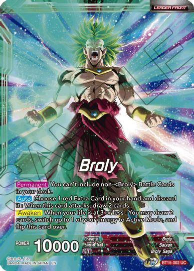 Broly // SS Broly, Demon's Second Coming (BT15-002) [Saiyan Showdown Prerelease Promos] | Cracking-Singles