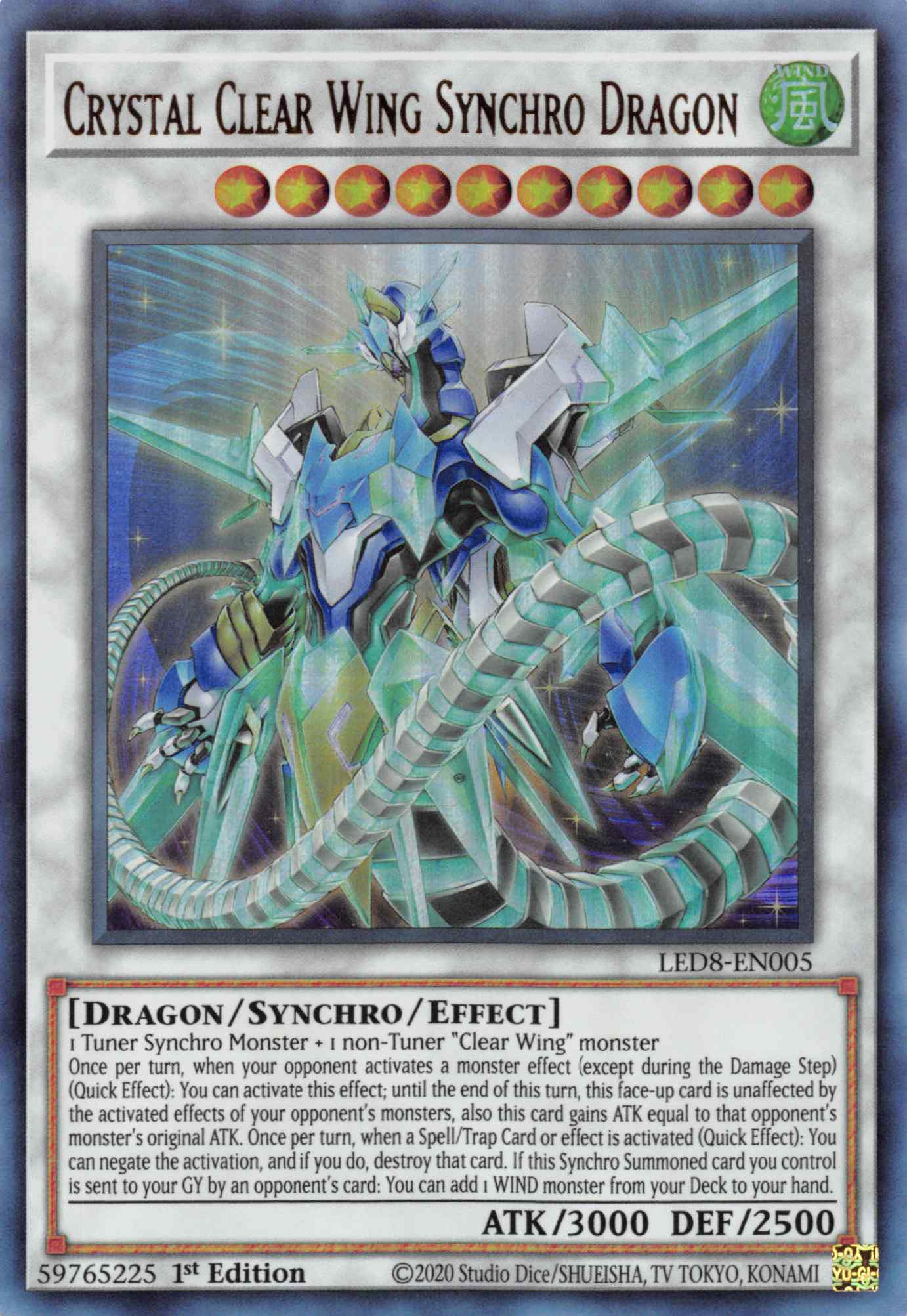 Crystal Clear Wing Synchro Dragon [LED8-EN005] Ultra Rare | Cracking-Singles