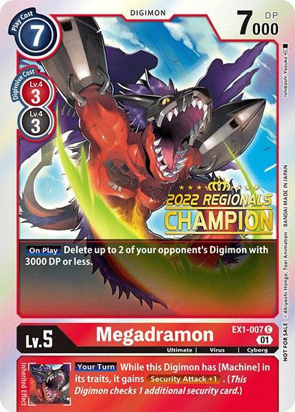 Megadramon [EX1-007] (2022 Championship Online Regional) (Online Champion) [Classic Collection Promos] | Cracking-Singles