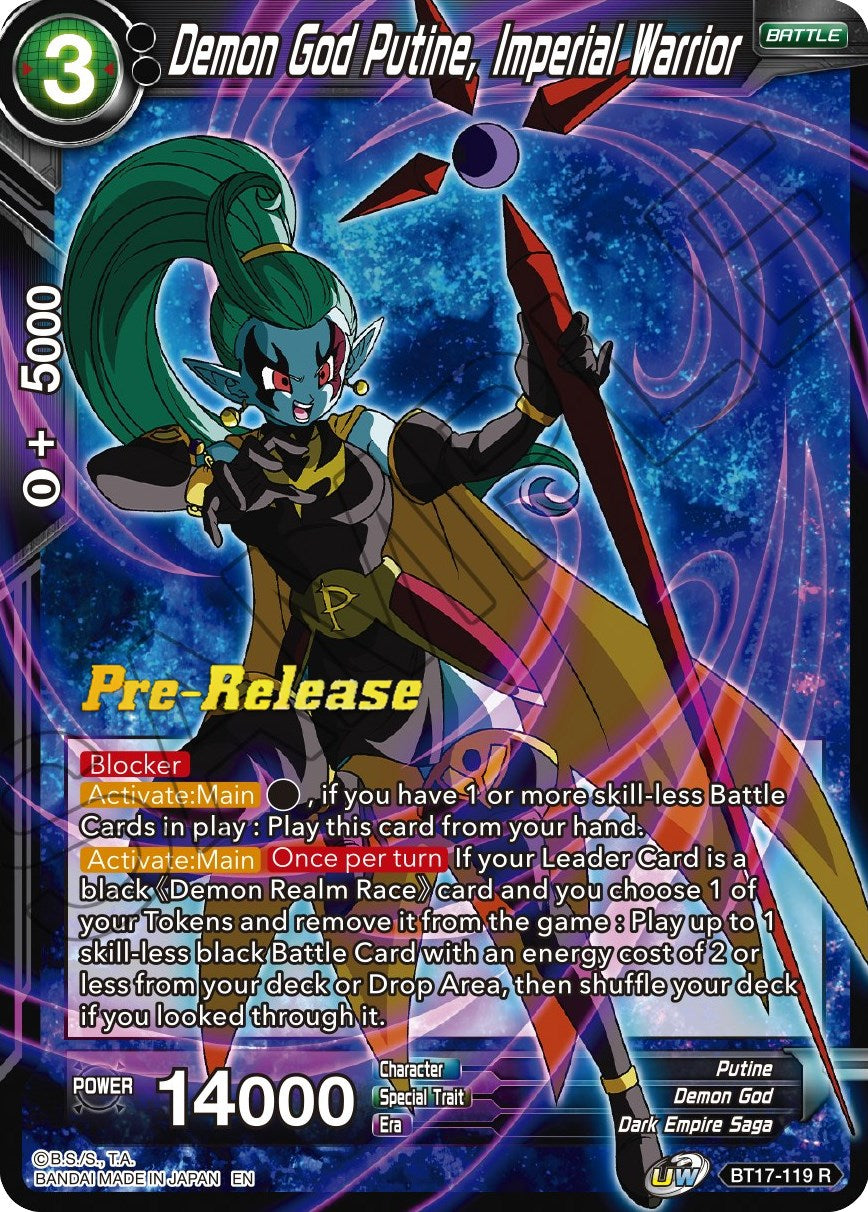 Demon God Putine, Imperial Warrior (BT17-119) [Ultimate Squad Prerelease Promos] | Cracking-Singles