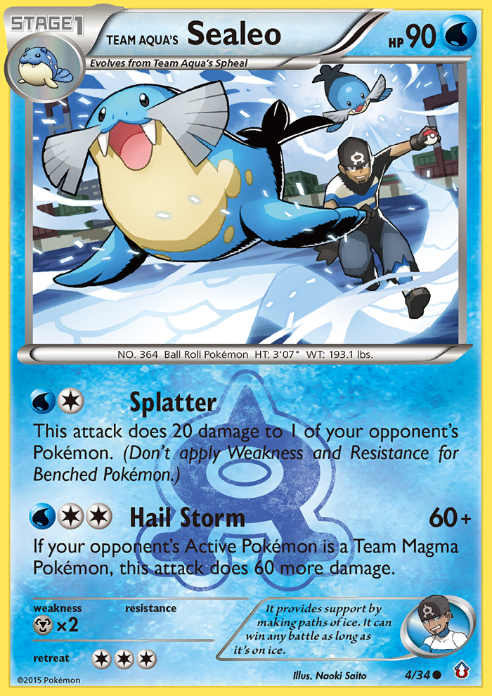 Team Aqua's Sealeo (4/34) [XY: Double Crisis] | Cracking-Singles