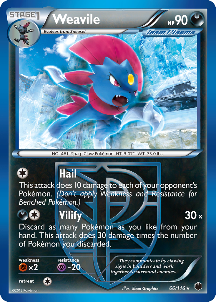 Weavile (66/116) [Black & White: Plasma Freeze] | Cracking-Singles