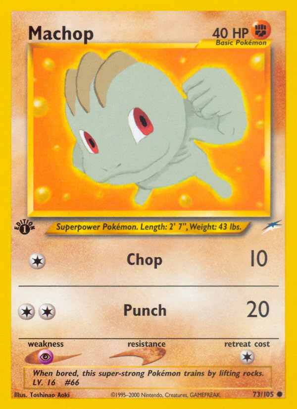 Machop (73/105) [Neo Destiny 1st Edition] | Cracking-Singles