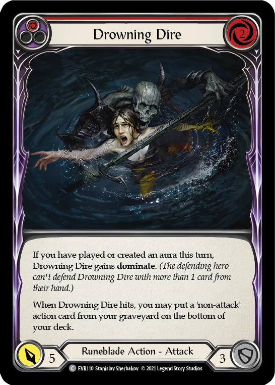 Drowning Dire (Red) [EVR110] (Everfest)  1st Edition Rainbow Foil | Cracking-Singles